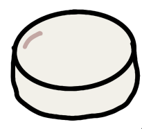 Grafik: Darstellung einer runden Pille