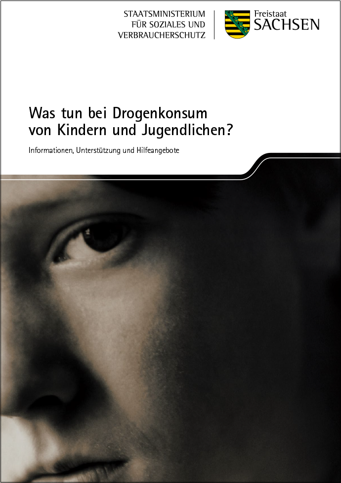 Titelbild der Broschüre. Ein junger Mann schaut traurig in die Kamera.