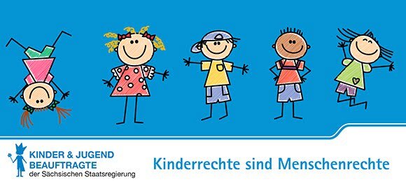 Strichmännchenkinder auf blauem Hintergrund