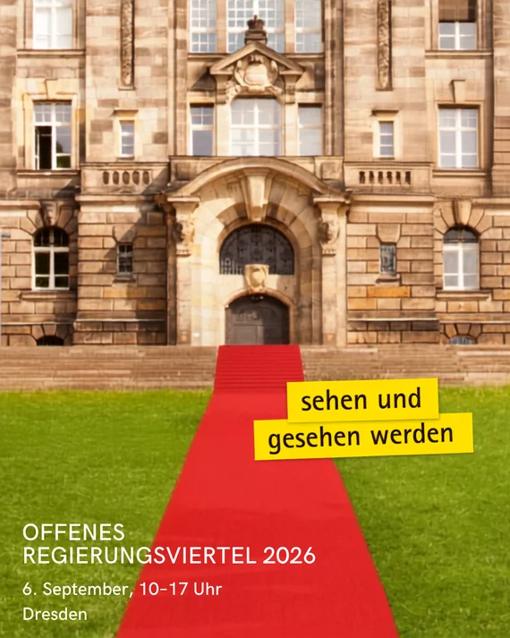 Werbung für das offene Regierungsviertel