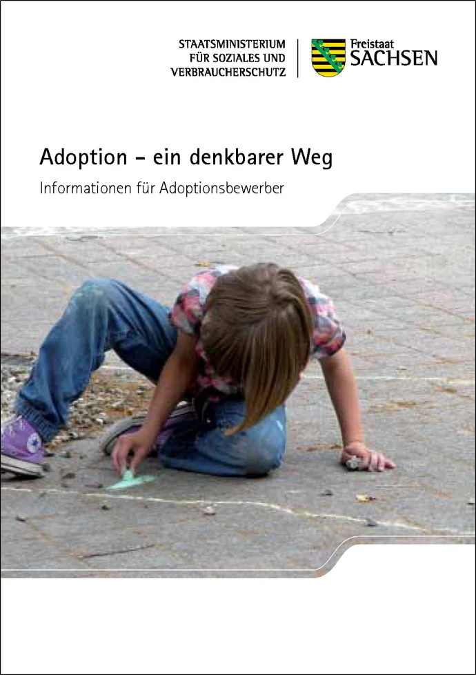 Titelseite der Publikation "Adoption – ein denkbarer Weg - Informationen für Adoptionsbewerber"